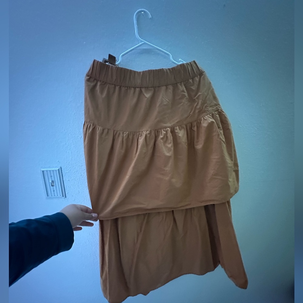 Mustard maxi ruffle skirt